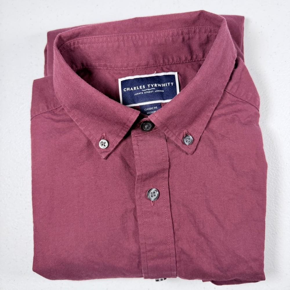 Charles Tyrwhitt Mens Medium Classic Fit Long Sleeve Oxford Button Down Shirt